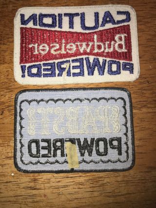 Caution Budweiser Powered Patch And Pabst Beer Patches 3