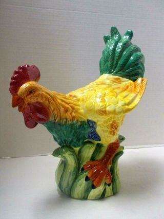 1990,  S Large Ceramic Rooster Chicken 12 " T Home Decor Figurine - Young 