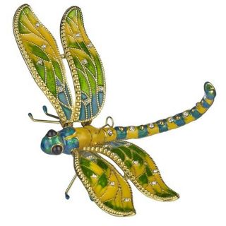 Kubla Bejeweled Articulated Green Dragonfly Ornament.  Quality.  Insects.