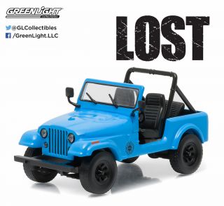 1/43 Greenlight Lost Tv Series 1977 Jeep Cj7 Dharma Diecast Model Car 86309 Blue