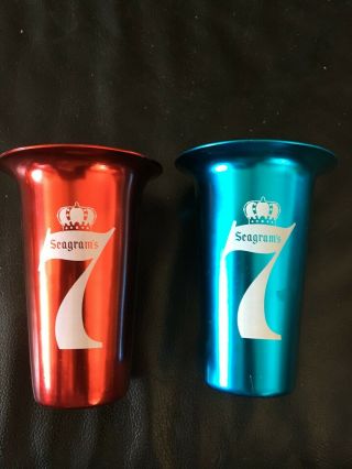 Seagrams 7 Aluminum Anodized Tumblers Cups