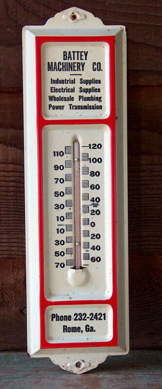 Estate Find Vintage Advertising Thermometer Battey Machinery Rome Georgia Ga