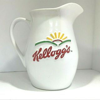 Kellogg’s Cereal Milk Jug Pitcher Vintage White Tony The Tiger Rice Krispies Cup
