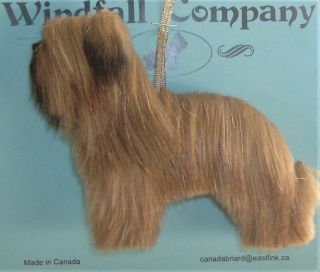 French Tawny Briard Berger De Brie Dog Plush Christmas Ornament 2 By Wc