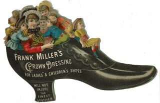 5 " Die - Cut Trade Card Crown Dressing For Shoes - Old Woman Who Lived In A Shoe