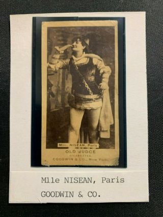 Goodwin & Co.  Cigarette Card Old Judge Mademoiselle Nisean (paris)