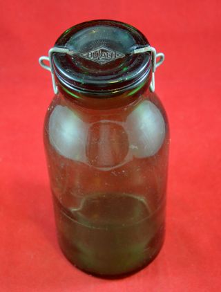 Antique Vintage Scarce Bulach Fruit Glass Jar Bottle 1 1/2l Rare