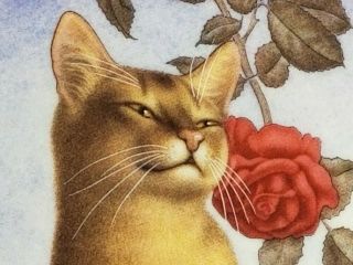 Rare 1993 Irene Spencer Cats & Flowers 3rd Issue " Cheek Of Araby " Plate,  Perfect