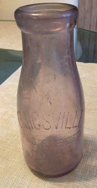 1 Pt Rd Embossed Milk Bottle Emigsville Dairy Pa York Co,  Very Rare
