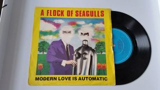 A Flock Of Seagulls - Modern Love Is Automatic - Vinyl 7 " - Signed By 4