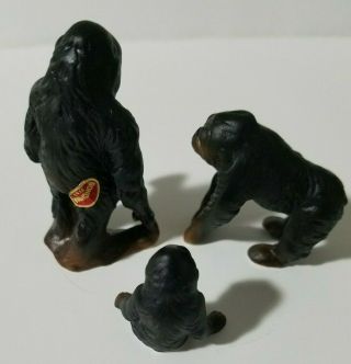 Bone China Vintage Made in Japan Miniature 3 Bone China GORILLA Figurines 2