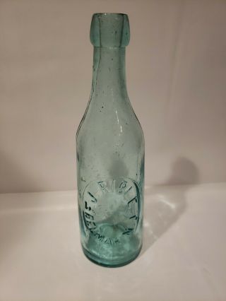 F.  J.  Rible - Blue Aqua Blob Top Bottle - Belmar,  Nj