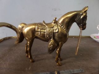 Vintage Cast Pot Metal Bronze Toned Horse Saddle Carnival Prize Rodeo Figurine
