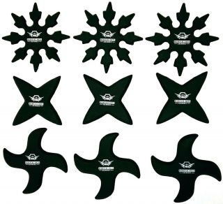 Set Of 9 Ninja Rubber Throwing Stars Practice Foam Shuriken - 9 Pack