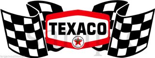 8 Inch Texaco Racing Checkered Flag Gasoline Oil Decal Sticker