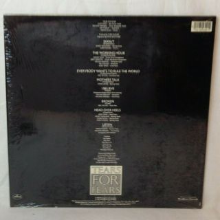 Tears For Fears ‎Songs From The Big Chair 1985 Vinyl LP Record Shrink Hype NM 3