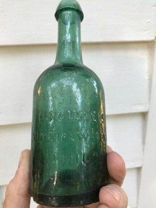 E.  ROUSSEL ' S MINERAL WATERS - early open pontiled bottle from Philadelphia,  Pa. 3