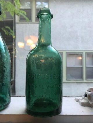 E.  ROUSSEL ' S MINERAL WATERS - early open pontiled bottle from Philadelphia,  Pa. 4
