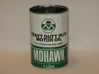 Vintage Mohawk Heavy Duty Plus Motor Oil 1 Litre Tin/can - North Vancouver Bc