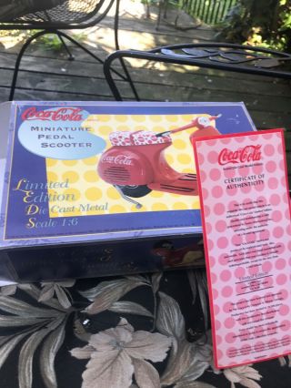 Coca Cola 1:6 Scale Miniature Pedal Scooter Limited Edition 1995 With