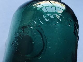 Antique Dark Emerald Green Iron Pontil Brown’s Stout Dyottville Glass Bottle 4