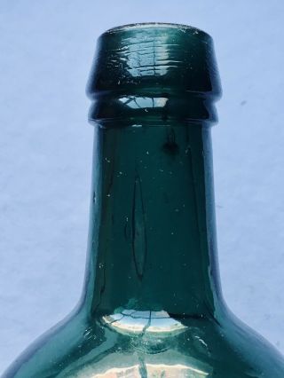 Antique Dark Emerald Green Iron Pontil Brown’s Stout Dyottville Glass Bottle 7