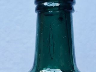 Antique Dark Emerald Green Iron Pontil Brown’s Stout Dyottville Glass Bottle 8