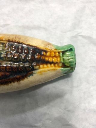 Rare Antique Majolica Ear of Corn Figural Pottery Whiskey Flask Nipper 5