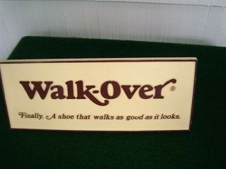 Vintage Countertop Advertising Store Display Sign Walk - Over Shoes Euc
