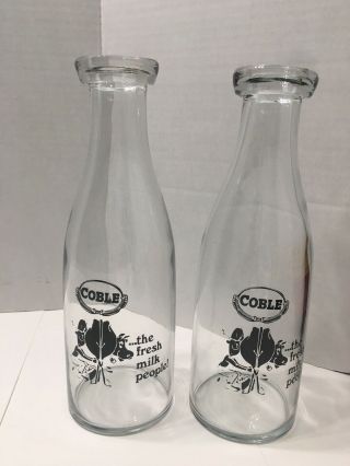 Coble Dairy Lexington,  Nc Quart Milk Bottles