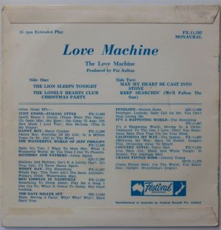 LOVE MACHINE - THE LOVE MACHINE EP - AUSTRALIA FX 11,  592 2