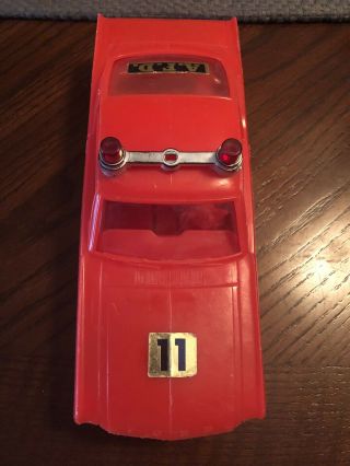 1965 Vintage Ford Mustang Fire Chief Soft Plastic Toy Car 4 " X10.  5 " Usa
