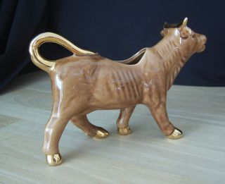 BULL/ COW Creamer/ Pitcher GILT Horns/ Mouth/ Tail/ Hoofs 8 