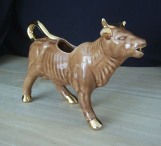 BULL/ COW Creamer/ Pitcher GILT Horns/ Mouth/ Tail/ Hoofs 8 
