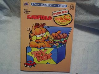 1989 Garfield Giant Coloring Activity Book,  Girlfriend Arlene,  Cat,  Toy Box