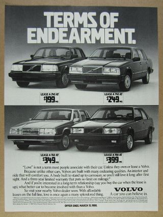 1988 Volvo 240 740 760 780 Lease Offers Vintage Print Ad