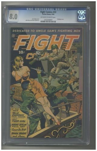Fight Comics 33 Cgc 8.  0 Ow/wp Gga Bondage Cover