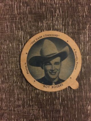 Vintage Dixies Hortons Ice Cream Lid York Roy Rogers “ The Dark Command”