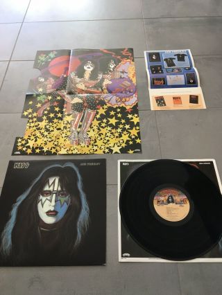 Ace Frehley Kiss Complete Orig 1978 S/t Solo Lp W/poster Insert Inner Merch Form