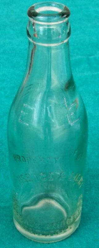 Rare Vintage Antique Enterprise Ice & Light Glass Bottle Breaux Bridge La