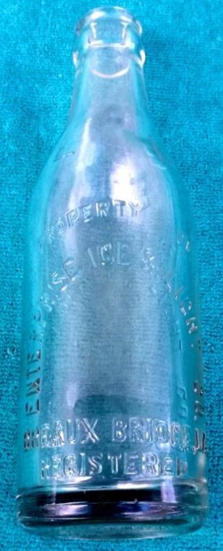 Rare Vintage Antique Enterprise Ice & Light Glass Bottle Breaux Bridge LA 4