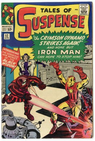 Tales Of Suspense 52 Vf 8.  0 Ow/white Pages 1st App.  Black Widow Marvel 1964