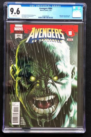 Avengers 684 Cgc 9.  8 White Pages Marvel 2018 Immortal Hulk