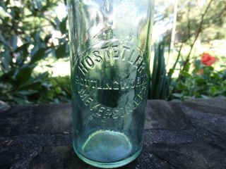 Hostetler Bottling,  Meyersdale,  Pa. ,  Aqua,  Hutchinson,  Soda Bottle