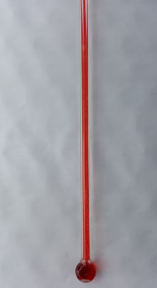 Old Stock Replacement Thermometer.  Tube 12 " X 3/16 " Wide Glass Bulb Style