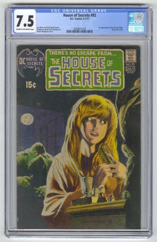 House Of Secret 92 Cgc 7.  5 Dc Comic Hot Key 1st Swamp Thing 15c
