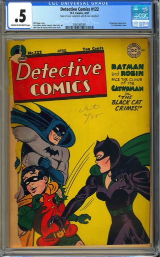 Detective Comics 122 Classic 1st Catwoman Cover Batman Dc Comic 1947 Cgc.  5