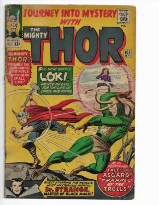 Journey Into Mystery 108 - Vg - 3.  5 - Thor - Loki - Dr.  Strange Crossover (1964)