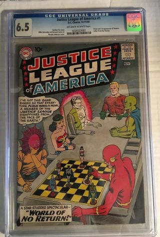 Justice League Of America 1 10 - 11/60 Cgc 6.  5 Fn,  Dc Comics