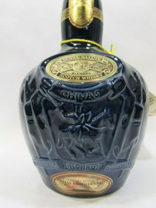 Chivas Royal Salute 21 Yeaer Old Scotch Whisky Whiskey w/Velvet Bag Empty Bottle 3